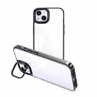For iPhone 15 Invisible Camera Holder Transparent Phone Case(Black)