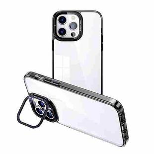 For iPhone 13 Pro Invisible Camera Holder Transparent Phone Case(Black)