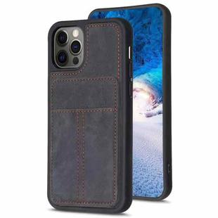 For iPhone 11 Pro BF28 Frosted Card Bag Phone Case with Holder(Black)