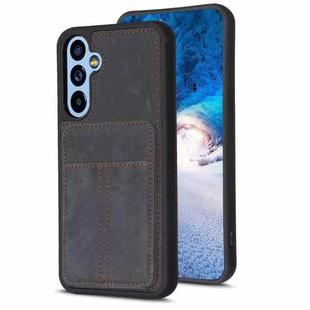 For Samsung Galaxy A34 5G BF28 Frosted Card Bag Phone Case with Holder(Black)