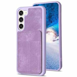 For Samsung Galaxy S23+ 5G BF28 Frosted Card Bag Phone Case with Holder(Purple)