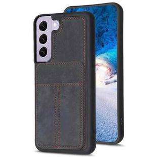 For Samsung Galaxy S21+ 5G BF28 Frosted Card Bag Phone Case with Holder(Black)