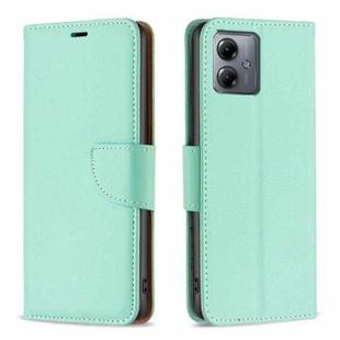 For Motorola Moto G14 4G Litchi Texture Pure Color Flip Leather Phone Case(Green)