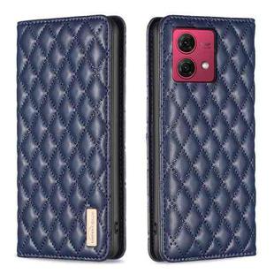 For Motorola Moto G84 Diamond Lattice Magnetic Leather Flip Phone Case(Blue)