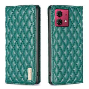 For Motorola Moto G84 Diamond Lattice Magnetic Leather Flip Phone Case(Green)