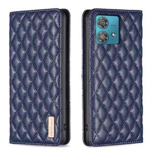 For Motorola Edge 40 Neo Diamond Lattice Magnetic Leather Flip Phone Case(Blue)