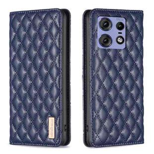 For Motorola Edge 50 Pro 5G Diamond Lattice Magnetic Leather Flip Phone Case(Blue)