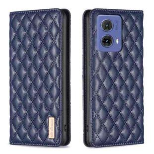 For Motorola Moto G85 Diamond Lattice Magnetic Leather Flip Phone Case(Blue)