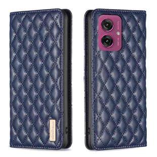 For Motorola Moto G55 Diamond Lattice Magnetic Leather Flip Phone Case(Blue)