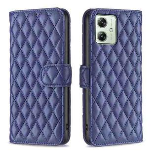 For Motorola Moto G54 5G EU Edition Diamond Lattice Wallet Flip Leather Phone Case(Blue)