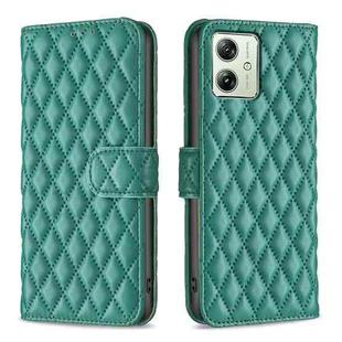 For Motorola Moto G54 5G EU Edition Diamond Lattice Wallet Flip Leather Phone Case(Green)