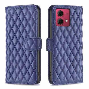 For Motorola Moto G84 Diamond Lattice Wallet Flip Leather Phone Case(Blue)