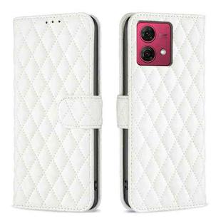 For Motorola Moto G84 Diamond Lattice Wallet Flip Leather Phone Case(White)