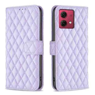 For Motorola Moto G84 Diamond Lattice Wallet Flip Leather Phone Case(Purple)