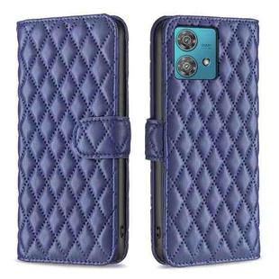 For Motorola Edge 40 Neo Diamond Lattice Wallet Flip Leather Phone Case(Blue)