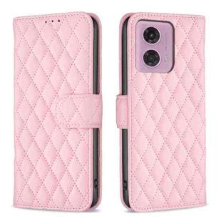 For Motorola Moto G24 / E14 / G04 Diamond Lattice Wallet Flip Leather Phone Case(Pink)