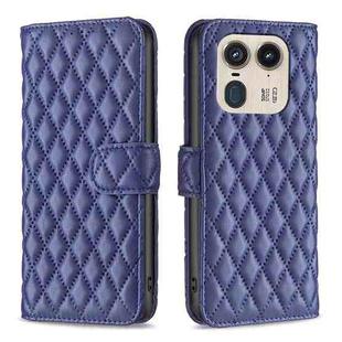 For Motorola Edge 50 Ultra Diamond Lattice Wallet Flip Leather Phone Case(Blue)