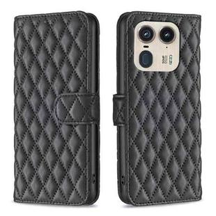 For Motorola Edge 50 Ultra Diamond Lattice Wallet Flip Leather Phone Case(Black)