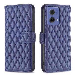 For Motorola Moto G85 Diamond Lattice Wallet Flip Leather Phone Case(Blue)