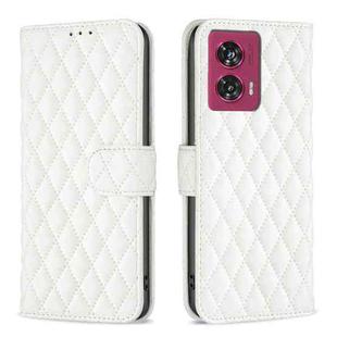 For Motorola Edge 50 Fusion Diamond Lattice Wallet Flip Leather Phone Case(White)