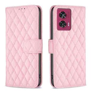 For Motorola Edge 50 Fusion Diamond Lattice Wallet Flip Leather Phone Case(Pink)