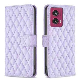 For Motorola Edge 50 Fusion Diamond Lattice Wallet Flip Leather Phone Case(Purple)
