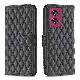 For Motorola Edge 50 Fusion Diamond Lattice Wallet Flip Leather Phone Case(Black)