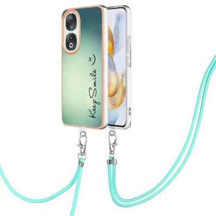 For Honor 90 Electroplating Dual-side IMD Phone Case with Lanyard(Smile)