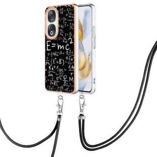 For Honor 90 Electroplating Dual-side IMD Phone Case with Lanyard(Equation)