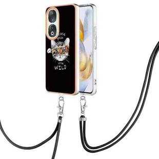 For Honor 90 Electroplating Dual-side IMD Phone Case with Lanyard(Natural Growth)