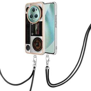 For Honor Magic5 Pro Electroplating Dual-side IMD Phone Case with Lanyard(Retro Radio)