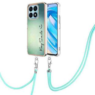 For Honor X8a Electroplating Dual-side IMD Phone Case with Lanyard(Smile)