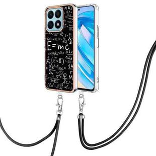 For Honor X8a Electroplating Dual-side IMD Phone Case with Lanyard(Equation)