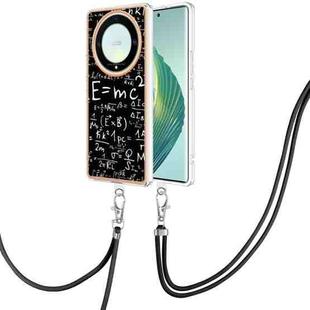 For Honor X9a / Magic5 Lite Electroplating Dual-side IMD Phone Case with Lanyard(Equation)