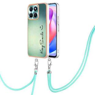 For Honor X6a Electroplating Dual-side IMD Phone Case with Lanyard(Smile)