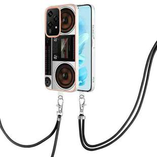 For Honor 200 Lite Global Electroplating Dual-side IMD Phone Case with Lanyard(Retro Radio)