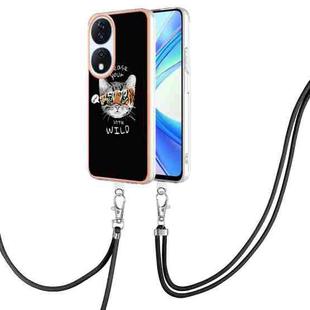 For Honor X7b 4G / 5G Electroplating Dual-side IMD Phone Case with Lanyard(Natural Growth)