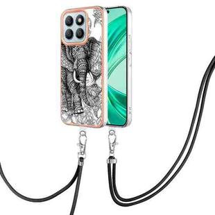 For Honor X8b Electroplating Dual-side IMD Phone Case with Lanyard(Totem Elephant)