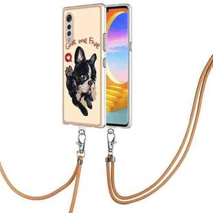 For LG Velvet 5G / 4G Electroplating Dual-side IMD Phone Case with Lanyard(Lucky Dog)