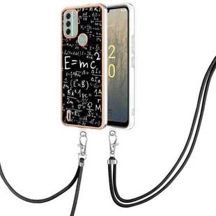 For Nokia C31 Electroplating Dual-side IMD Phone Case with Lanyard(Equation)