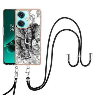 For OnePlus Nord CE 3 Lite 5G / Nord N30 Electroplating Dual-side IMD Phone Case with Lanyard(Totem Elephant)