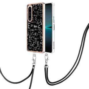 For Sony Xperia 1 IV Electroplating Dual-side IMD Phone Case with Lanyard(Equation)