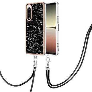 For Sony Xperia 5 IV Electroplating Dual-side IMD Phone Case with Lanyard(Equation)