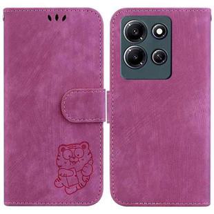 For Infinix Note 30i Little Tiger Embossed Leather Phone Case(Rose Red)
