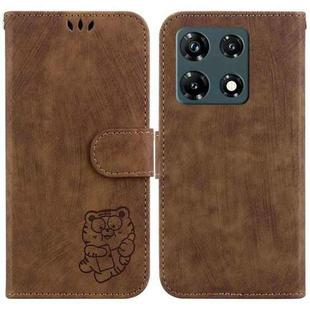 For Infinix Note 30 Pro Little Tiger Embossed Leather Phone Case(Brown)