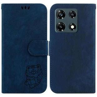 For Infinix Note 30 Pro Little Tiger Embossed Leather Phone Case(Dark Blue)