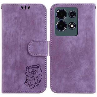 For Infinix Note 30 Little Tiger Embossed Leather Phone Case(Purple)