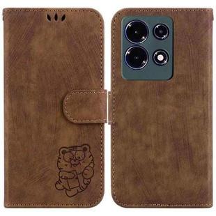 For Infinix Note 30 Little Tiger Embossed Leather Phone Case(Brown)