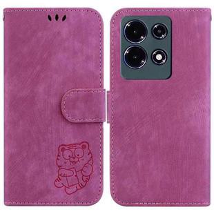 For Infinix Note 30 Little Tiger Embossed Leather Phone Case(Rose Red)
