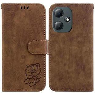 For Infinix Hot 30 Play / X6835 Little Tiger Embossed Leather Phone Case(Brown)